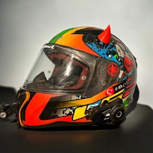 Motosiklet Kask Boynuzu Kırmızı 1 Adet