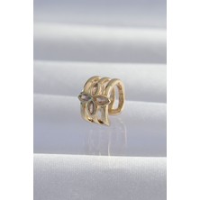 Pirinç Gold Renk Yonca Earcuff Küpe - TJ-BKP9331