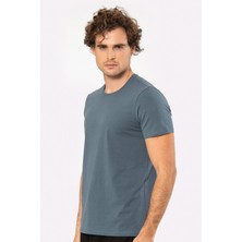 Cacharel Erkek Bisiklet Yaka Likralı T-Shirt 1331/MAVİ