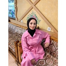 GPTKM003 Çizgili Pantolonlu Takım Pembe