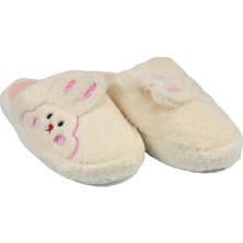 Sia Çanta Eva Taban Comfortline Kaydırmaz Halı Terliği Kürklü Sevimli Tavşan ve Kurbağa Fiğürlü Üşümeyen Ayaklar Kadın Terlik