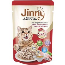 Jinny Tavuk Sosu Içinde Ton Balıklı Yetişkin Kedi Yaş Maması 70 gr  12 Adet