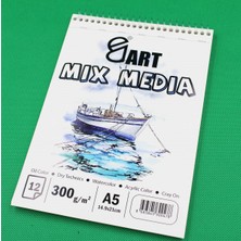 E&D Art Mix Media A5 300gr 12yp Üstten Spiralli Çok Amaçlı Blok /