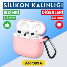 Ewec Airpods 4. Nesil Uyumlu Premium Silikon High Quality Kulaklık Kılıfı (2.5 mm Kalınlık)