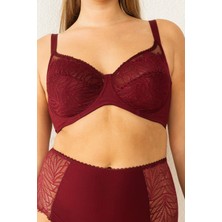 Magic Form 6485 Kadın Askısı Taşlı Dantelli Toparlayıcı Sütyen-Bordo