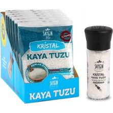 Saygın Kristal Öğütmelik Kaya Tuzu 6 x 500 gr + Kristal Kaya Tuzu Değirmenli 110 gr