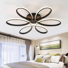 St Aydınlatma Luxor Oturma Odası Salon Yatak Odası için Siyah Kasa 60 cm Kumandalı 3 Renk Kumandalı LED Avize