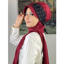 Kırmızı Siyah Beyaz Desenli Biritli Atkılı Şapka