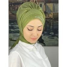 Butik AmbarGümüş Taşlı Drape Detaylı Simli Şal