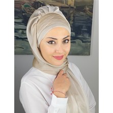 Butik AmbarMihrimah Çapraz Drapeli Fransız Şifon Hazır Şal - Taş