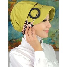 Butik AmbarNazlı Model Tokalı Leoparlı Tesettür Şapka