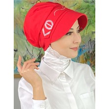 Butik AmbarToka ve Kemerli Desenli Taşlı Şapka