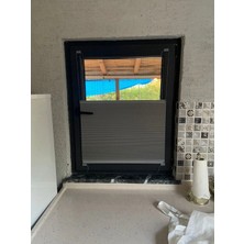 Plised Home  Karartma Gri Honeycomb Cam Balkon Plise Perde