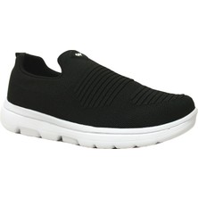 Wickers Siyah Beyaz Bağcıksız Aqua Sneakers Spor Ayakkabı