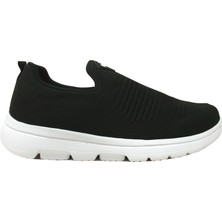 Wickers Siyah Beyaz Bağcıksız Aqua Sneakers Spor Ayakkabı