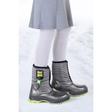 Kiko Kids Mesan Çatlak Fermuarlı Günlük Kız Çocuk Bot Ayakkabı Platin