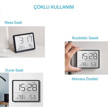 Hymark Mıknatıslı LCD Dijital Ekran 9x7 cm Pilli Mini Saat