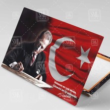 SML Tablo Atatürk Vatanını En Çok Seven Görevini En Iyi Yapandır Fabrika Işyeri Yatay Kanvas Tablo