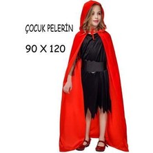 Sökmen Store Parti Cadılar Bayramı Halloween Kapişonlu Kırmızı Pelerin 90 cm