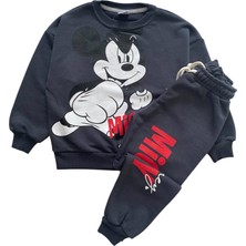 Şeker Kids Erkek Çocuk Pamuklu Mickey Mouse Desenli Eşofman Takımı