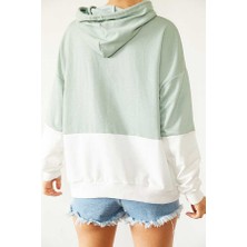 Unisex Mint Beyaz & Beyaz Parçalı Sweatshirt