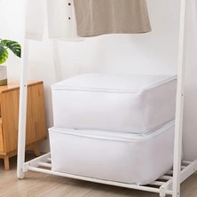 La Home Concept 6 Adet Beyaz Mega  Boy Baza Altı Yorgan Ve Kıyafet Hurcu 75x45x22,5