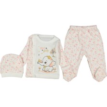 Diamondstar Kız 0/3 Ay Fil Baykuş 3lü Zıbın Takım