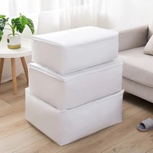 La Home Concept 9 Adet Beyaz Plus Boy Baza Altı & Gardrop Yorgan Ve Kıyafet Hurcu 100x50x50