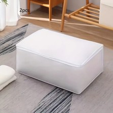 La Home Concept 2 Adet Beyaz Mega  Boy Baza Altı & Gardrop Yorgan Ve Kıyafet Hurcu 75x45x22,5
