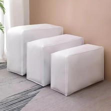 La Home Concept 8 Adet Gri Orta Boy Baza Altı & Gardrop Yorgan Ve Kıyafet Hurcu 50x30x20