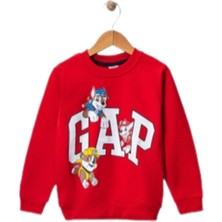 Erkek Çocuk Bisiklet Yaka Karekter Baskılı Sweatshirt