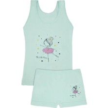 Kız 3/12 Yaş Karışık Desenli Atlet ve Boxer Set