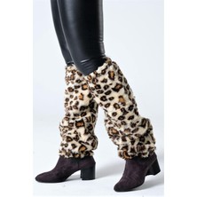 Markano Leopar Desenli Peluş Tozluk