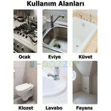 Epazzar 3 mt x 5 cm Waterproof Ocak Eviye Lavabo Küvet Klozet Derz Arası Şeffaf Nano Su Sızdırmaz Bant