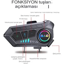 Comse Y10 2x Bluetooth Kask Kulaklık 2 Kişi Bağlantılı Motosiklet Kask Kulaklık Interom 5.3