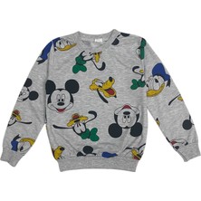 Şeker Kids Erkek Çocuk Pamuklu Gri Mickey Mouse Desen Pijama Takımı