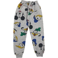 Şeker Kids Erkek Çocuk Pamuklu Gri Mickey Mouse Desen Pijama Takımı