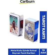 Beyaz Numen Tarot Teneke Metal Kutu Içinde Kutsal Hayvan Pdf Kılavuzu Kitap Divination Kader 78 Adet