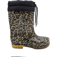 Çiğdem Kundura Aquabella Su Geçirmez Kadın Yağmur Çizmesi - Aquabella - Leopar  - 40