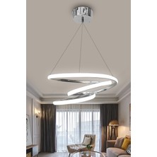 Woodhub Krom Galaksi Beyaz Işık Ledli Avize