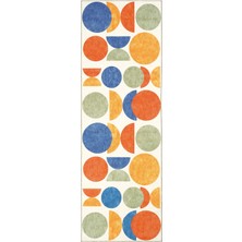 Cool Halı Carnival Renkli Halı Yolluk Koridor Halısı Soyut Desen Dokuma Şönil Halı Yıkanabilir Mutfak Halısı