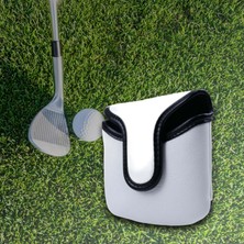 Catrne Pu Golf Club Headcover Açık Hava Spor Dayanıklı Golf Mallet Putter Baş Kapağı Beyaz (Yurt Dışından)