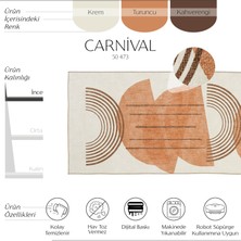 Cool Halı Carnival Krem Halı Yolluk Hol Koridor Halısı Soyut Desen Dokuma Şönil Halı Yıkanabilir Mutfak Halısı