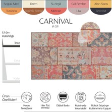 Cool Halı Carnival Renkli Patchwork Halı Yolluk Yıkanabilir Mutfak Halısı Eskitme Vintage Dokuma Şönil Halı