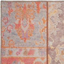 Cool Halı Carnival Renkli Patchwork Halı Yolluk Yıkanabilir Mutfak Halısı Eskitme Vintage Dokuma Şönil Halı