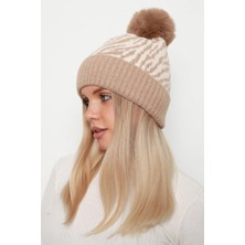 Remsa Zebra Desen Kadın Bere Rkş-21 Camel