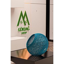 Woodhub Renkli Avize Başlık (Mavi) 22  cm  E27 Duy Uyumlu (Askı Takımsız)