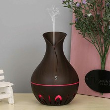 Aet Ultrasonik Hava Nemlendirici 200ML Buhar Makinesi 7 Renk LED Işıklı Vazo Model Aroma Difüzörü