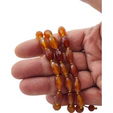 Pozitif Doğal Taş Karnelyan Akik Bileklik, Makrome Ayarlı 466-2