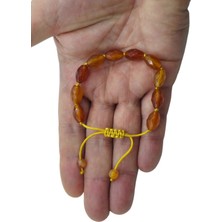 Pozitif Doğal Taş Karnelyan Akik Bileklik, Makrome Ayarlı 466-2